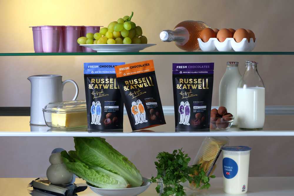 Russell & Atwell chocolates in a fridge